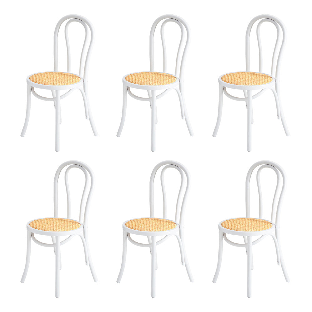 160cm Extendable Dining Table with 6PCS Crossback Chairs White