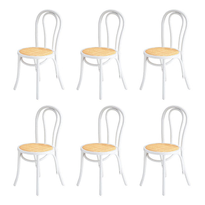 160cm Extendable Dining Table with 6PCS Crossback Chairs White