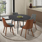 110cm Round Dining Table with 4PCS Chairs Linen Grey