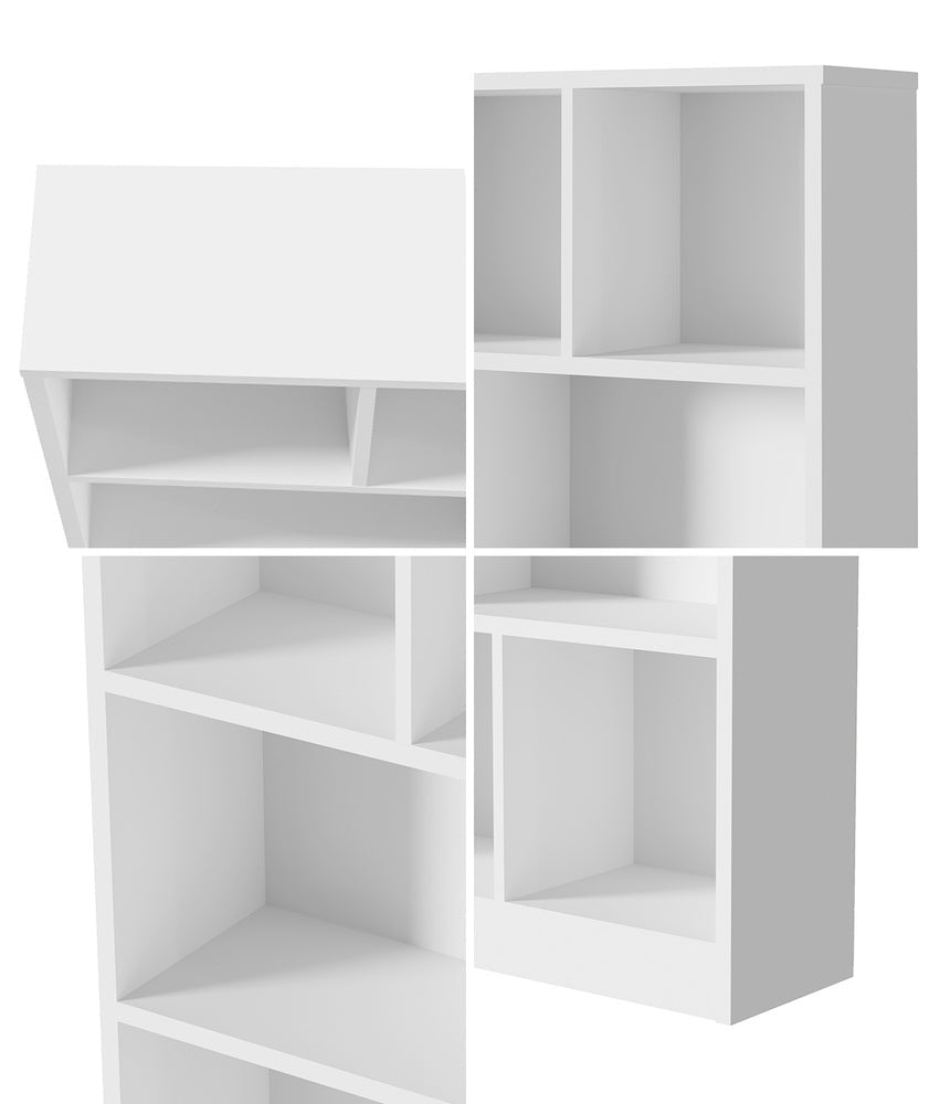 Bookshelf Display Shelves Storage Organizer Black/White/Natural