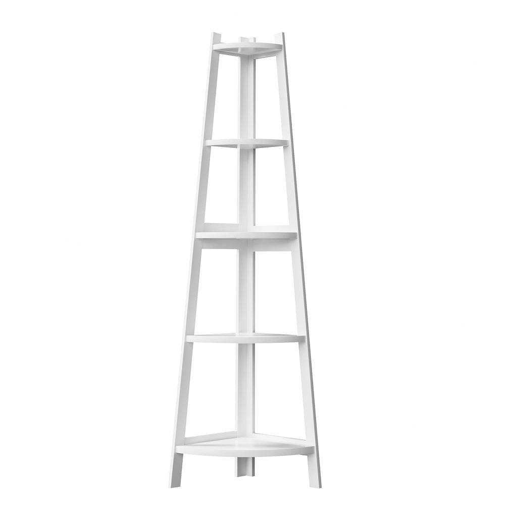 Corner Ladder Shelf 5-Tier Display Shelf Black
