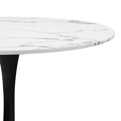 60cm Dining Table Marble Tulip Shape White&Black