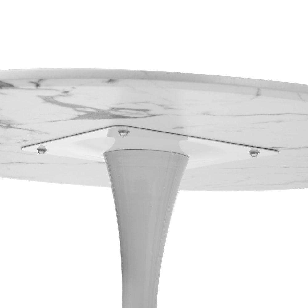 90cm Dining Table Kitchen Marble Tulip Round Metal Leg