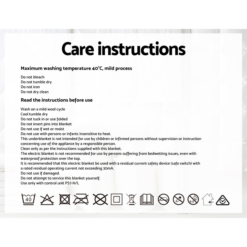 Electric Blanket Fleecy Underlay King