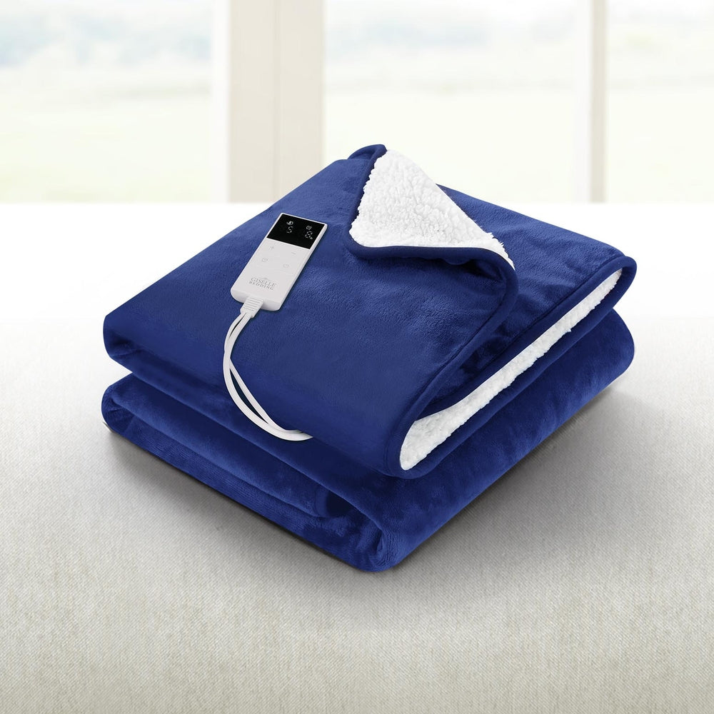 Electric Throw Rug Heated Blanket Washable Snuggle Flannel Winter