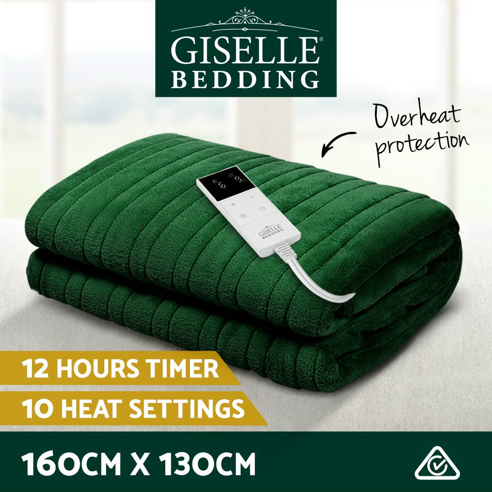 Electric Throw Rug Heated Blanket Washable Snuggle Flannel Winter