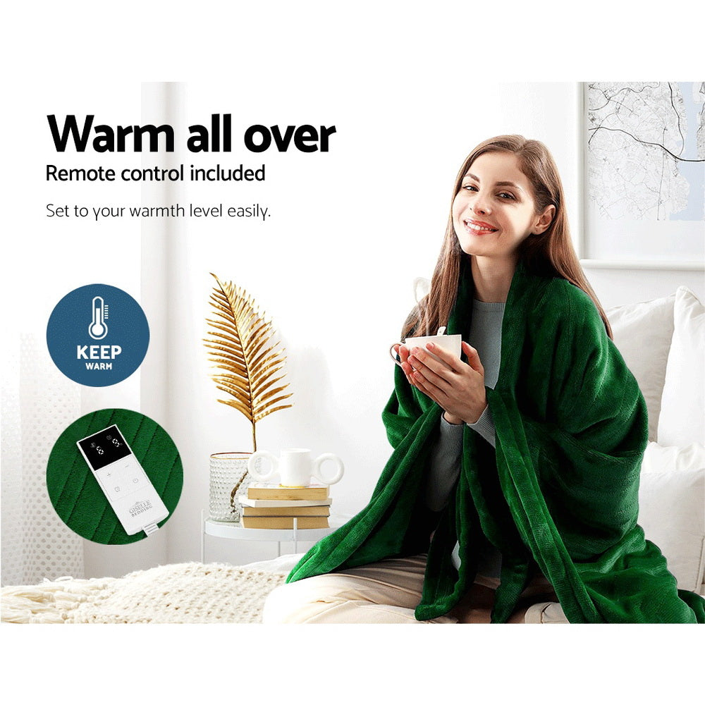 Electric Throw Rug Heated Blanket Washable Snuggle Flannel Winter