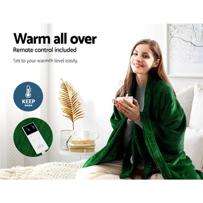 Electric Throw Rug Heated Blanket Washable Snuggle Flannel Winter