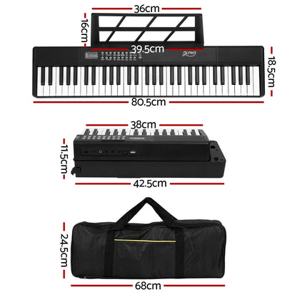 61 Keys Foldable Electronic Piano Keyboard Digital Electric w/ Carry Bag