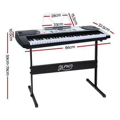 61 Keys Electronic Piano Keyboard Digital Electric W/ Stand Beginner Silver