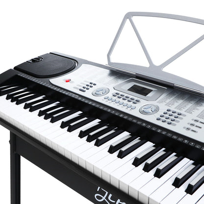61 Keys Electronic Piano Keyboard Digital Electric W/ Stand Beginner Silver