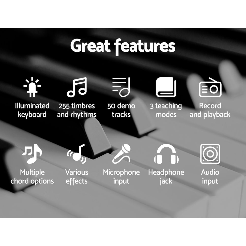 61 Keys Electronic Piano Keyboard Digital Electric W/ Stand Lighted Pink