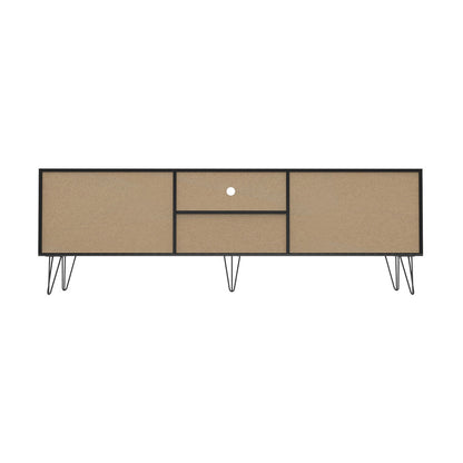 TV Cabinet Storage Sliding Door 180cm Black/Natural