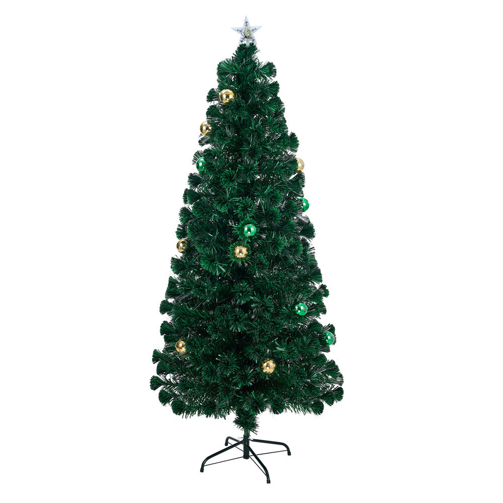 LED Christmas Tree 1.8M 6FT Fibre-Optic Flash Lights Artificial Xmas Decor White & Multi