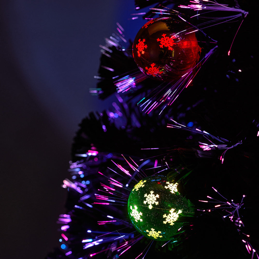 LED Christmas Tree 1.8M 6FT Fibre-Optic Flash Lights Artificial Xmas Decor White & Multi