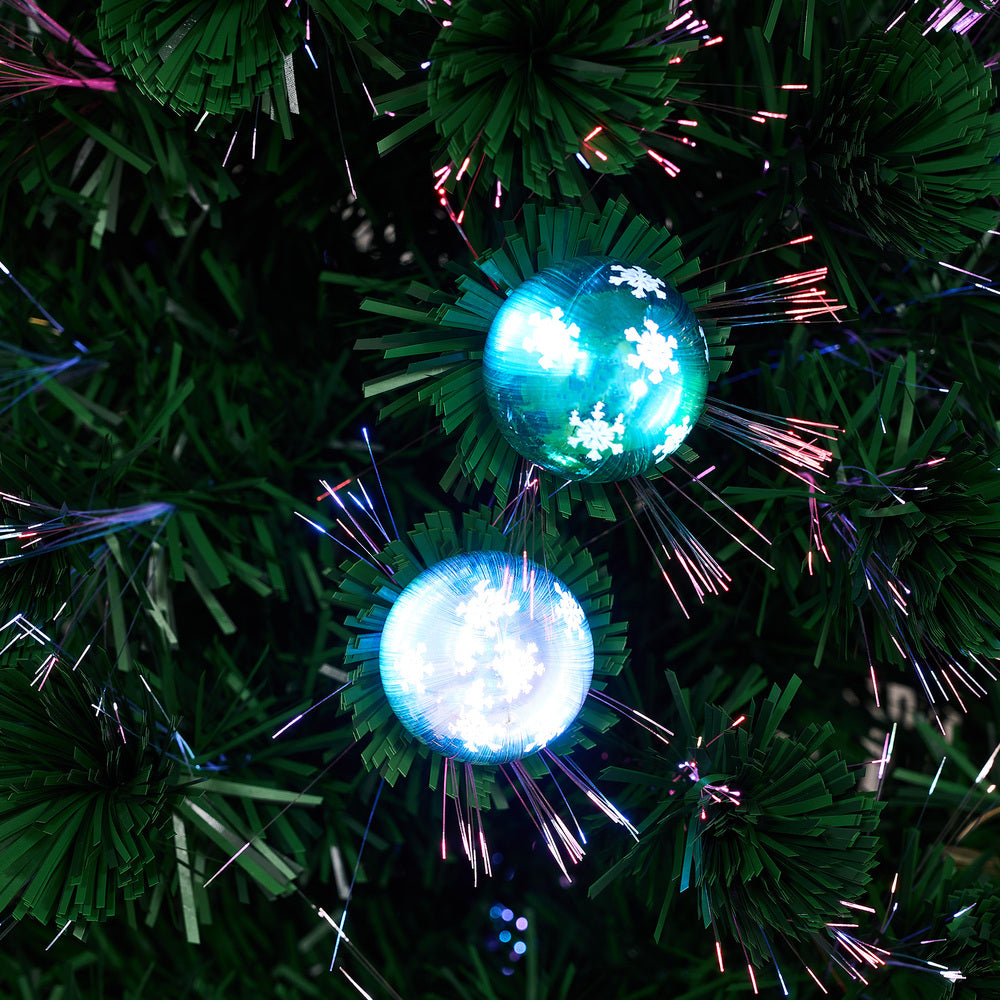 LED Christmas Tree 1.8M 6FT Fibre-Optic Flash Lights Artificial Xmas Decor White & Multi