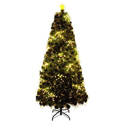 LED Christmas Tree 1.8M 6FT Fibre-Optic Flash Lights Artificial Xmas Decor White & Multi