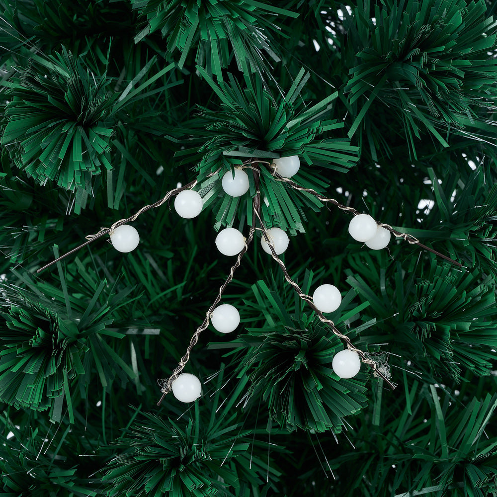 LED Christmas Tree 1.8M 6FT Fibre-Optic Flash Lights Artificial Xmas Decor White & Multi