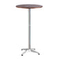 Outdoor Bar Table Wooden Cafe Table Aluminium Pole Round
