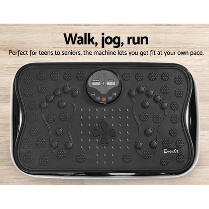 Vibration Machine Platform Vibrator With Resistance Rope Home Gym Black