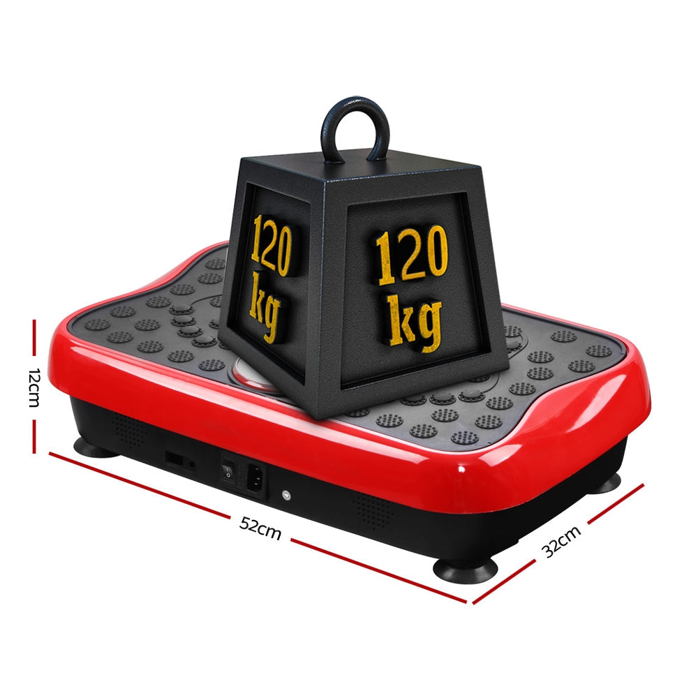 Vibration Machine Platform Vibrator With Resistance Rope Home Gym Red