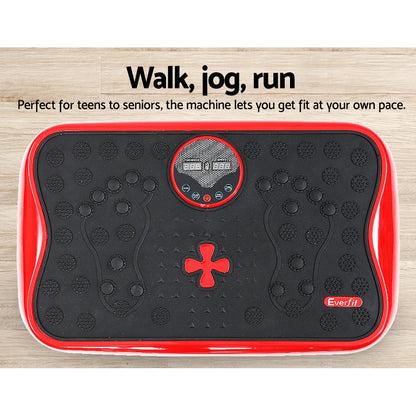 Vibration Machine Platform Vibrator With Resistance Rope Home Gym Red