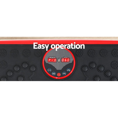 Vibration Machine Platform Vibrator With Resistance Rope Home Gym Red
