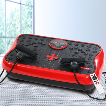 Vibration Machine Platform Vibrator With Resistance Rope Home Gym Red