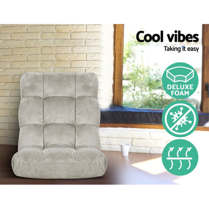 Lounge Sofa Bed Flannel Fabric Grey