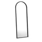Wooden Full Length Mirror 166x60cm Arched Black/Brown
