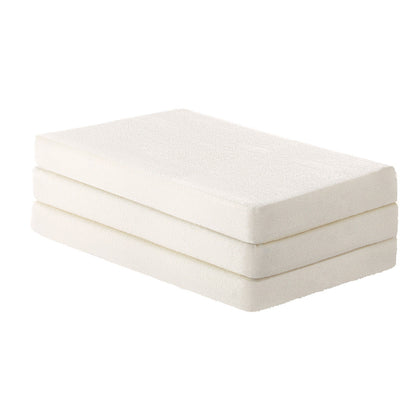 Folding Foam Mattress Sherpa Fleece Portable 3-fold Double