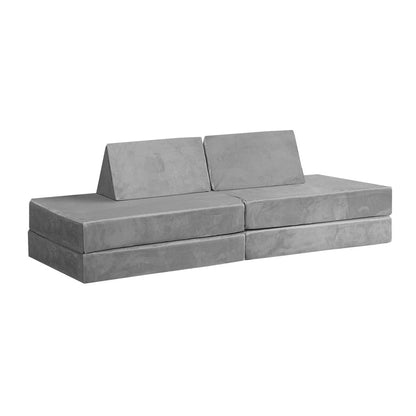 Mazam Kids Play Couch Modular Foam Sofa Bed DIY 2 Seater Grey