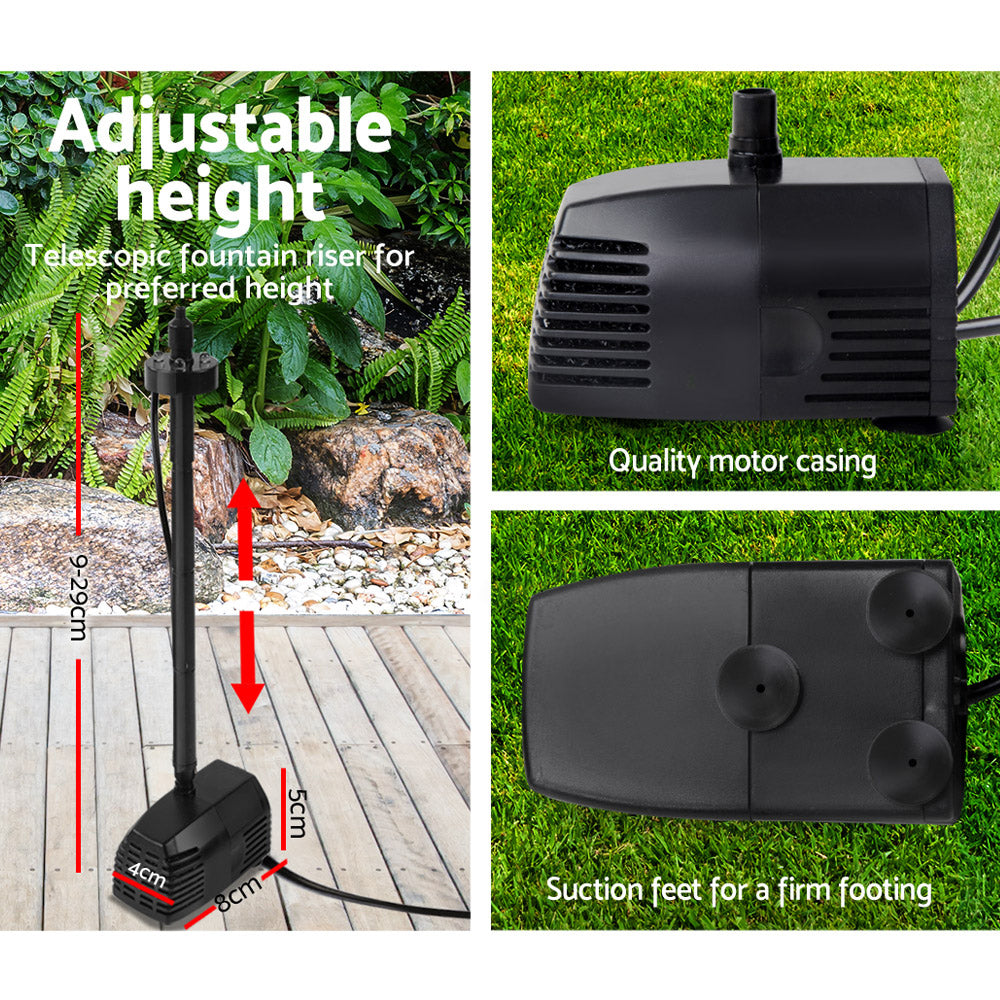 Solar Pond Pump With Battery Kit Led Lights 4Ft