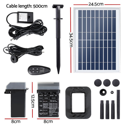 Solar Pond Pump With Battery Kit Led Lights 5.2Ft