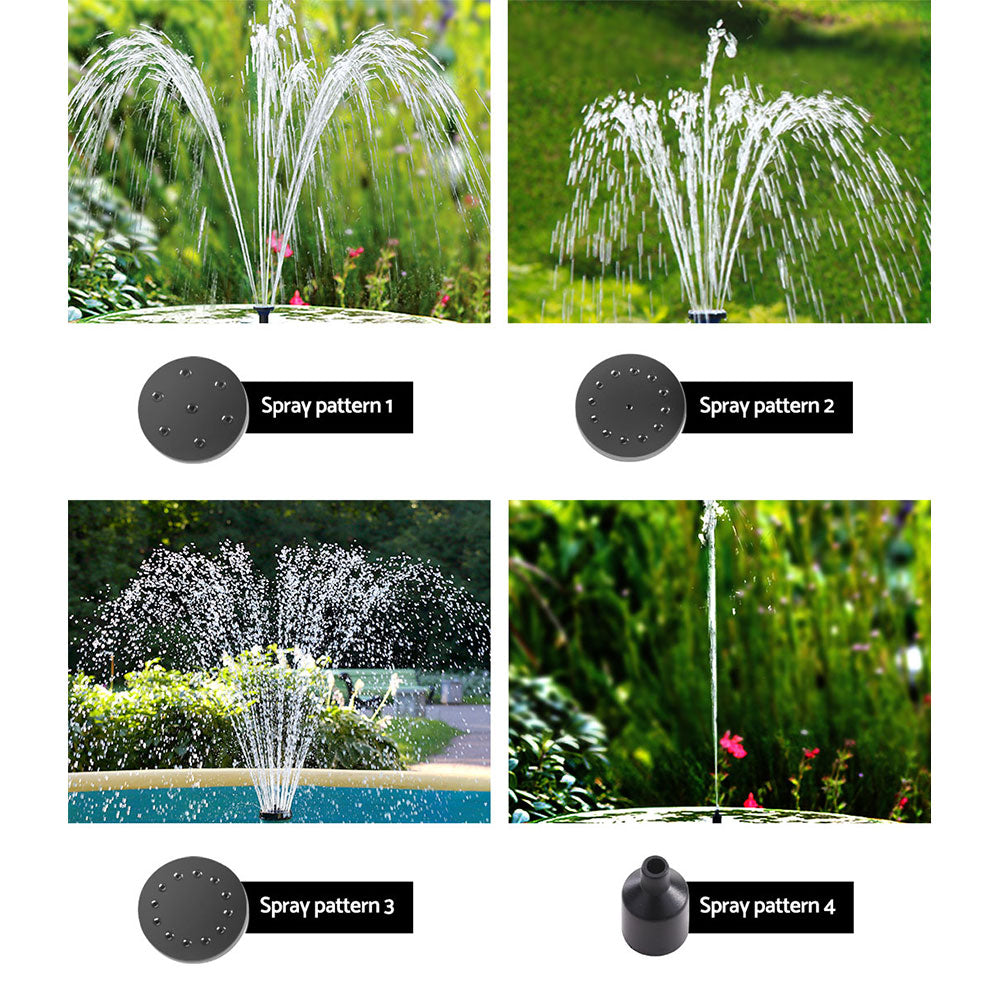 Solar Pond Pump With Battery Kit Led Lights 5.2Ft