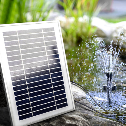 Solar Pond Pump With Battery Kit Led Lights 4.3Ft