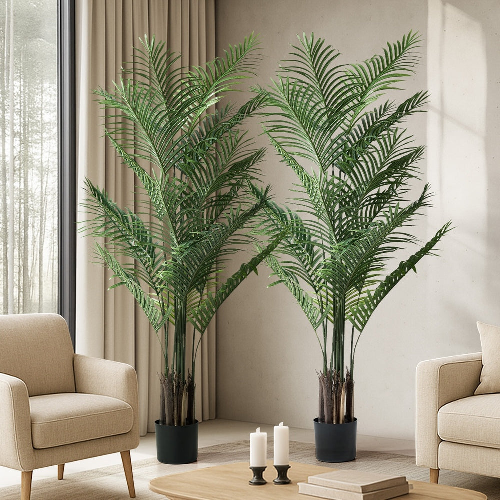 2x Artificial Palm Trees Potted Plants 180cm Indoor Home Decor Green A4 & A8