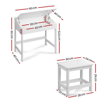 2Pcs Kids Table And Chairs Set Activity Children Playing Toys Study Desk