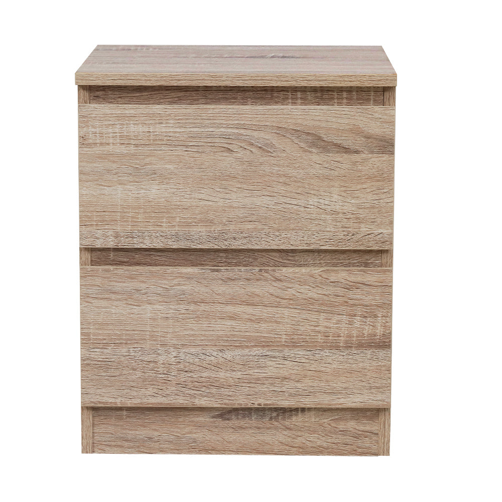Bedside Table 2 Drawers - Pepe Oak