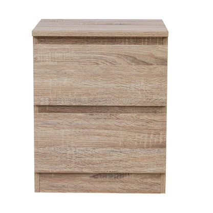 Bedside Table 2 Drawers - Pepe Oak