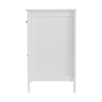 Modern White Bedside Table with Drawers