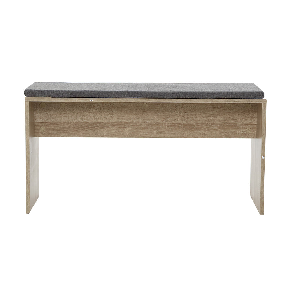 Dining Bench Upholstery Seat Wooden Chair Oak 90Cm