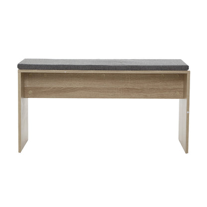 Dining Bench Upholstery Seat Wooden Chair Oak 90Cm