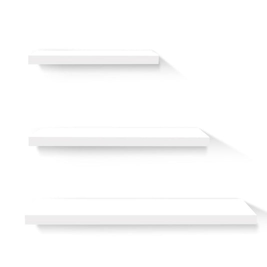 Floating Wall Shelf Set Of 3 White