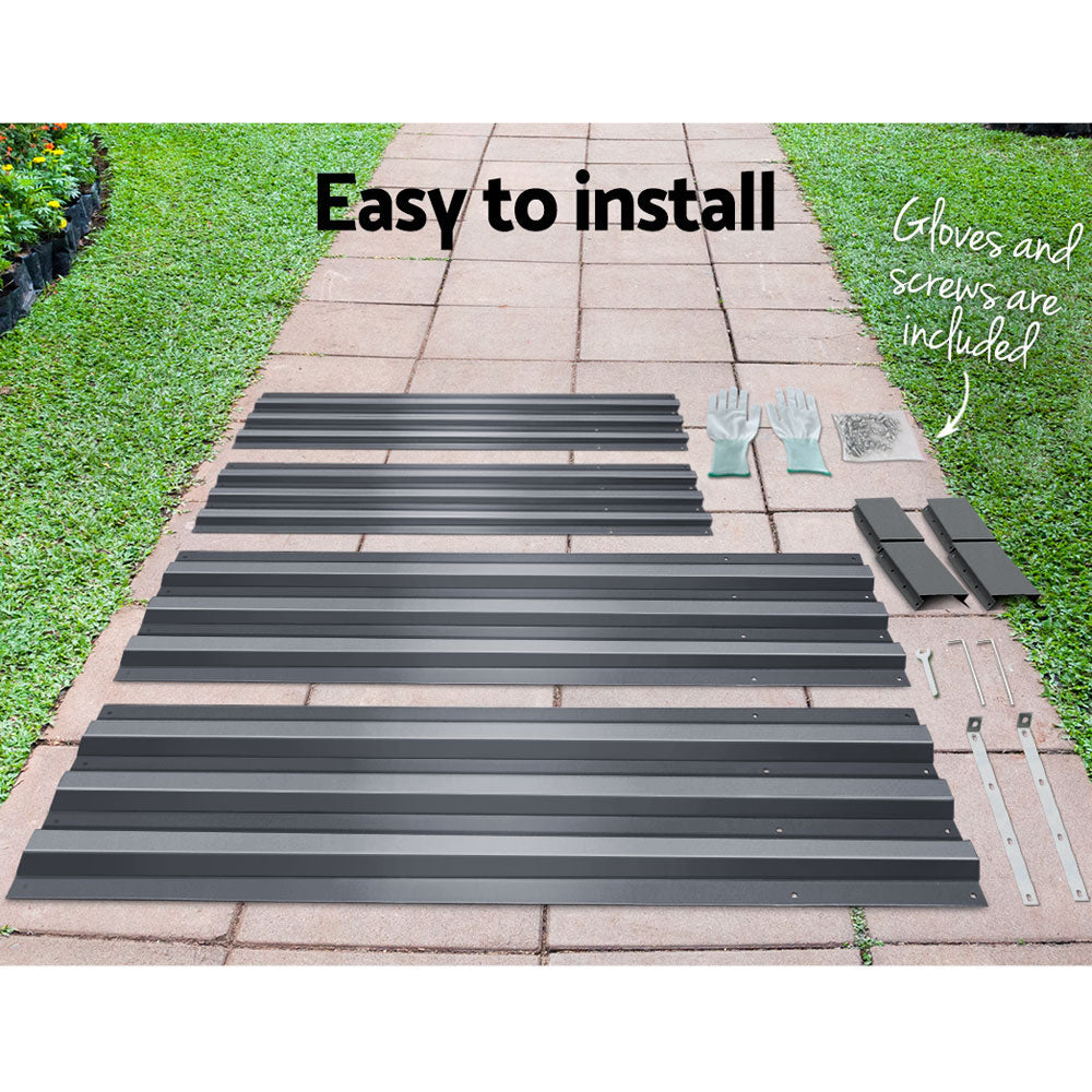 180x90cm Raised Garden Bed - Galvanized Steel