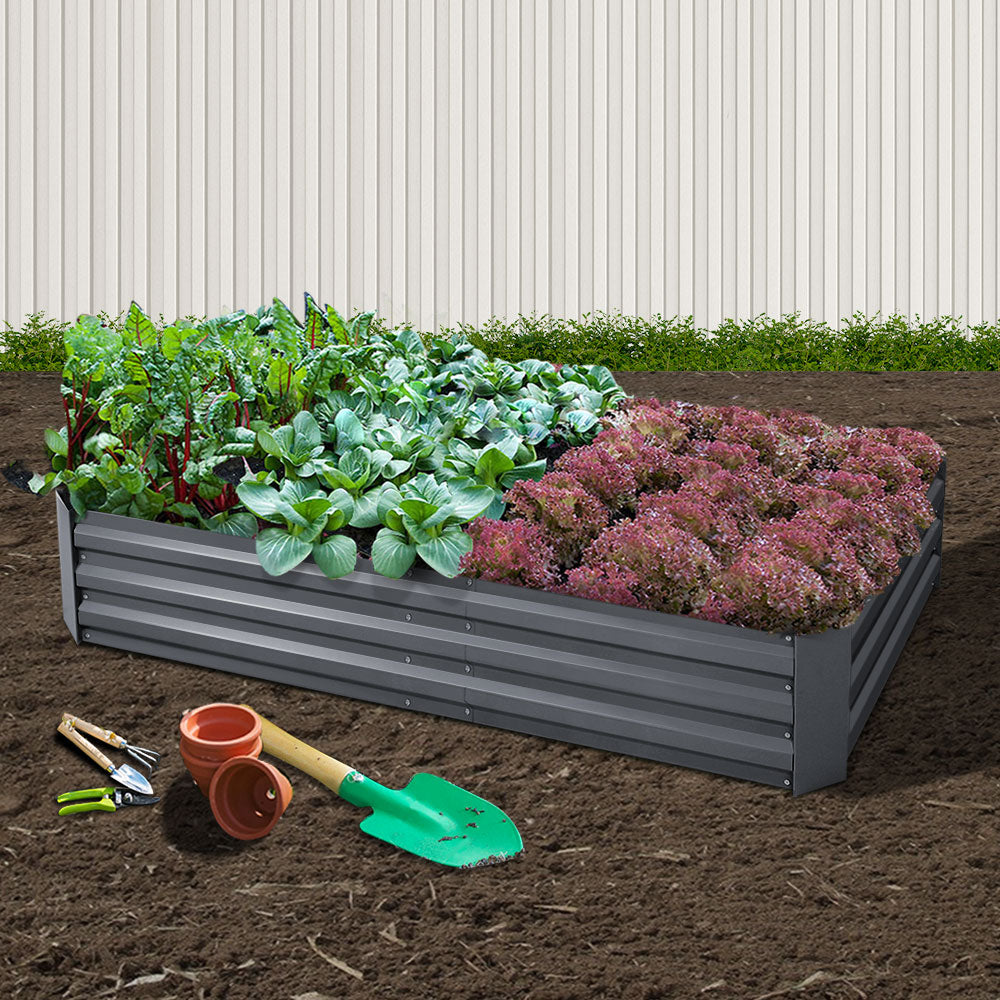 180x90cm Raised Garden Bed - Galvanized Steel