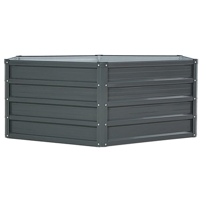 2x Garden Bed 130x130x46cm Planter Box Raised Container Galvanised