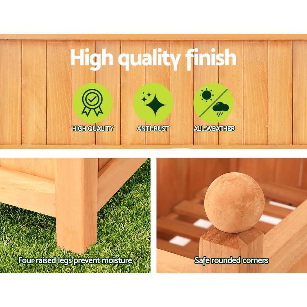 Garden Bed Wooden 64x35x115cm Planter Raised Box Container Trellis