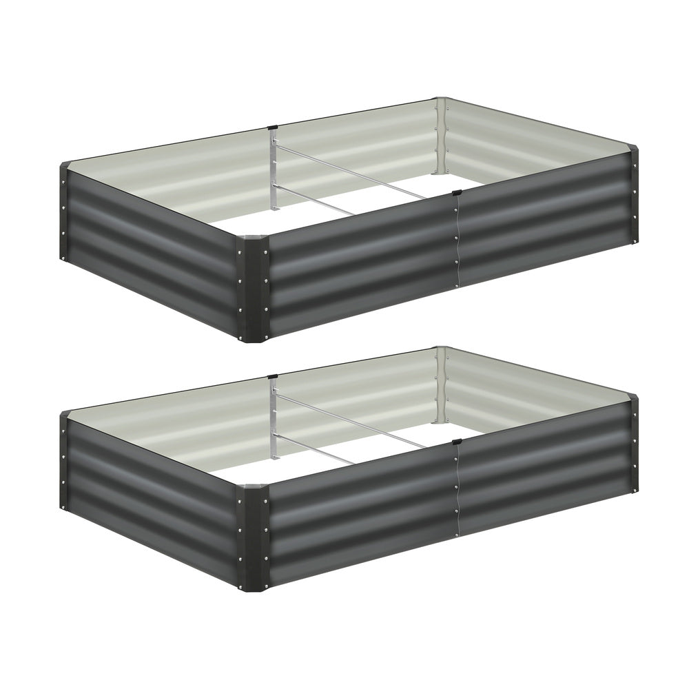 Stylish and Functional: Outdoor Dual Galvanised Steel Garden Beds and Fencing
