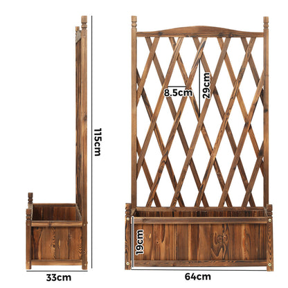 Wooden Raised Garden Bed with Trellis Garden Standing Planter